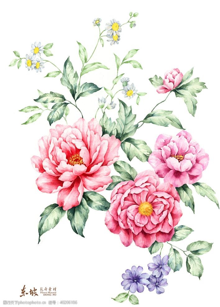 花卉布纹手绘花图片