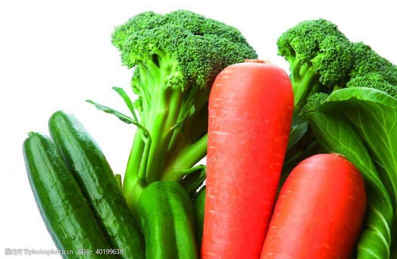 有机蔬菜蔬菜黄瓜胡萝卜花椰菜透明免抠图片