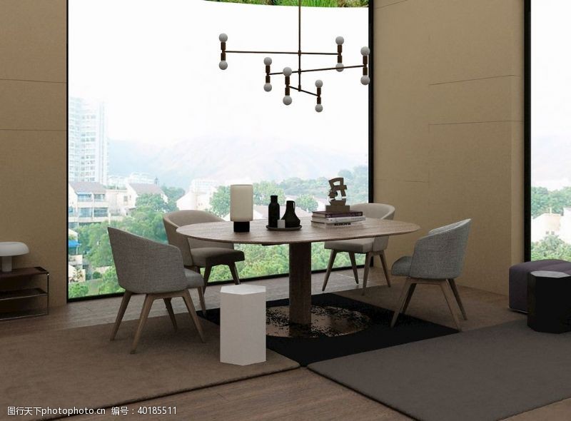 背景墙max现代餐桌椅3d模型图片