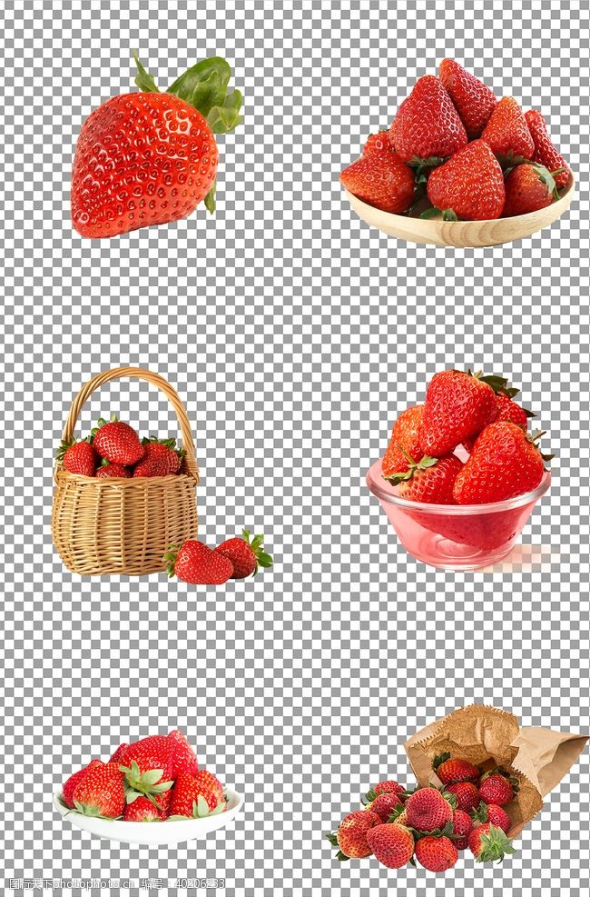 png免抠素材新鲜采摘草莓图片