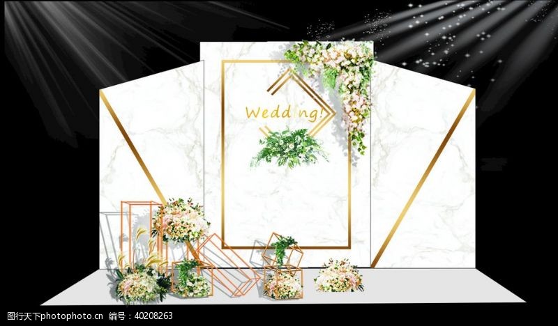 婚庆背景白色大理石纹婚礼背景图片