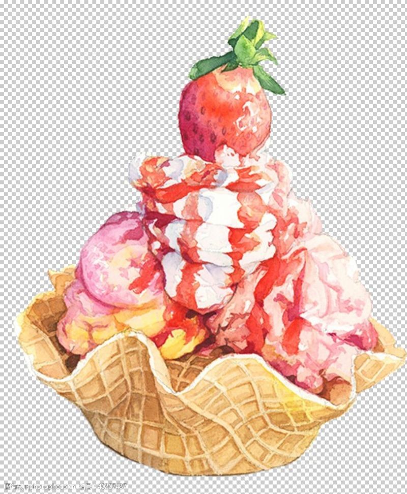 草莓冰淇淋冰淇淋蛋糕图片