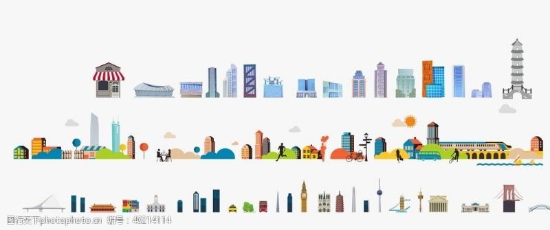 深圳城市建筑矢量元素图片