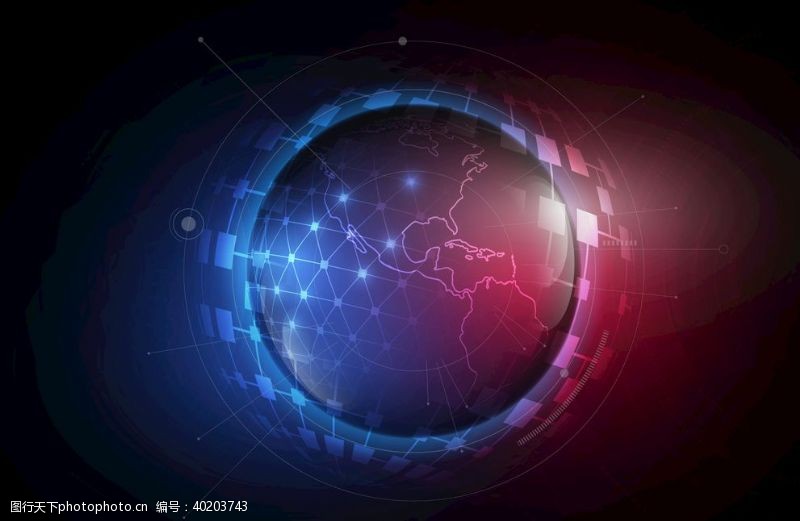科技背景素材概念地球全球化球形EPS图片