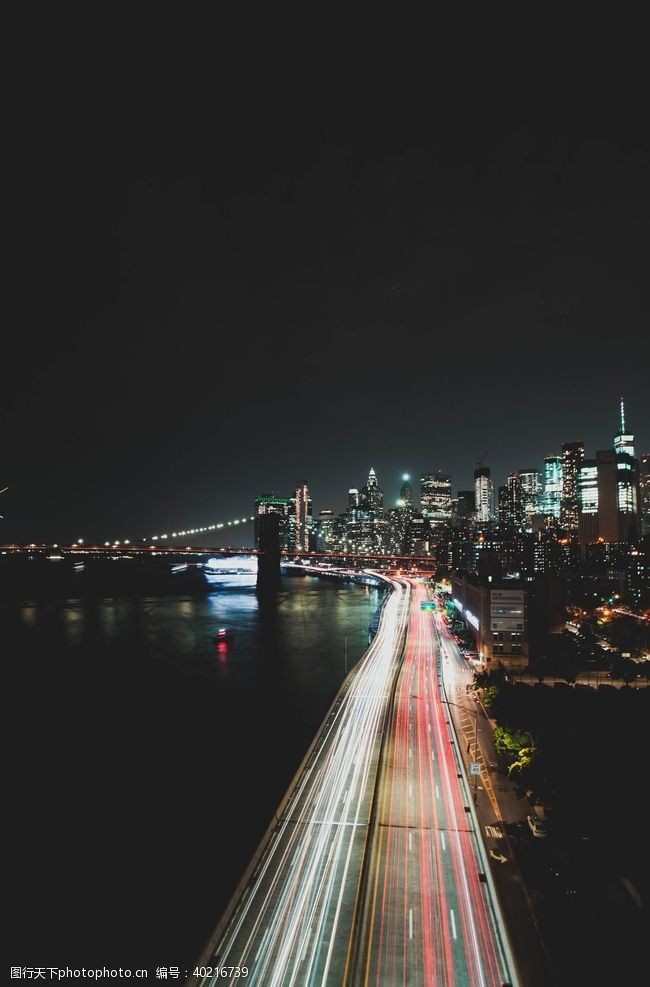 国外旅游高架桥夜景图片