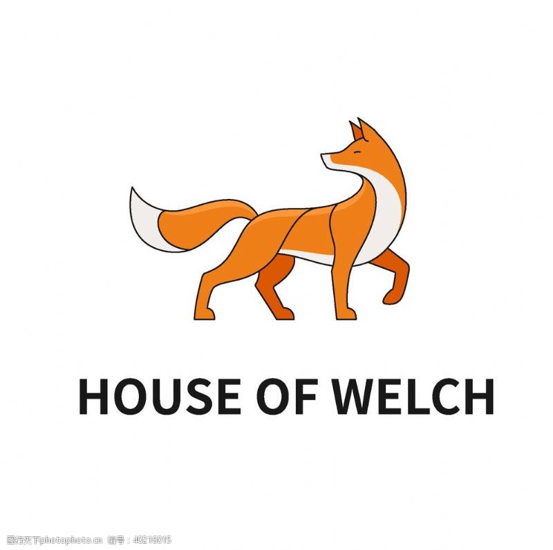手稿狐狸logo设计图片