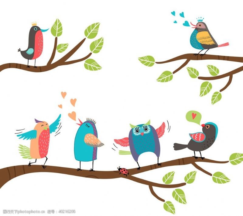 幼儿园广告卡通动物鸟图片