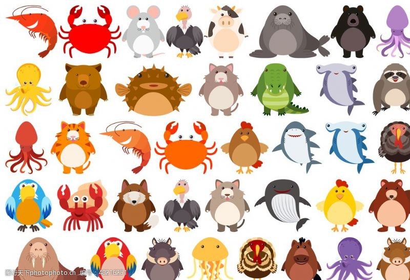 海洋素材卡通动物图片