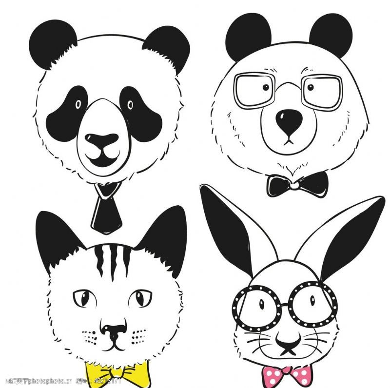 卡通小狗卡通动物熊猫图片