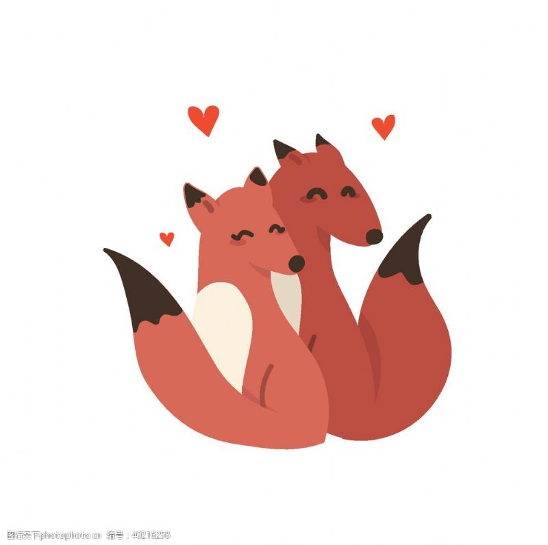 红色标志卡通矢量狐狸图片
