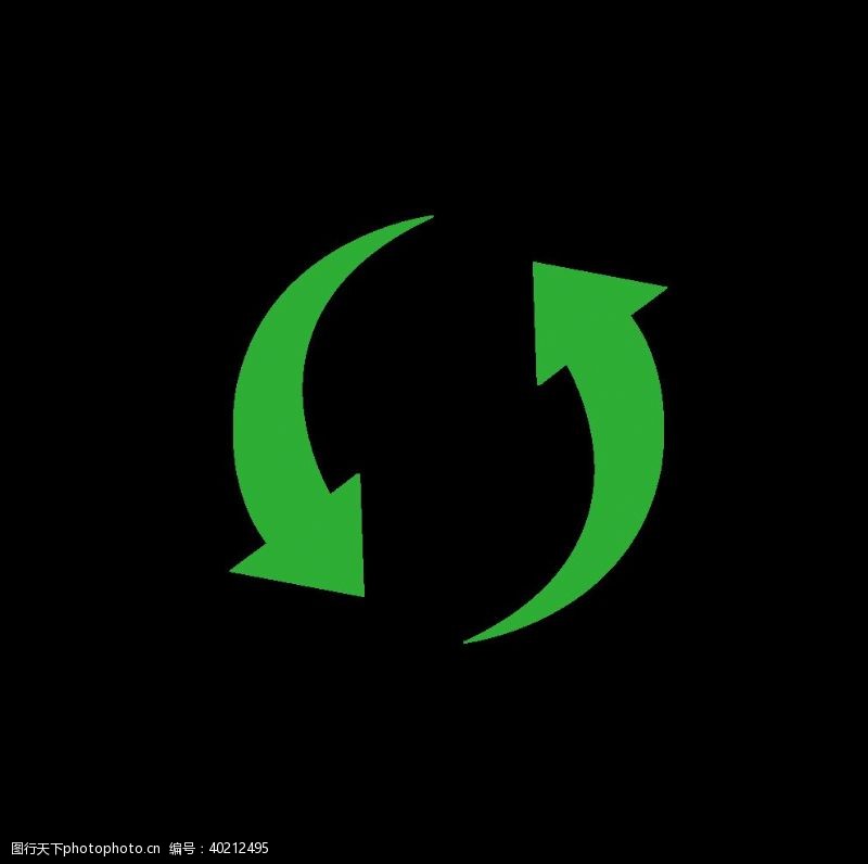 循环标志绿色循环图标抠图图片
