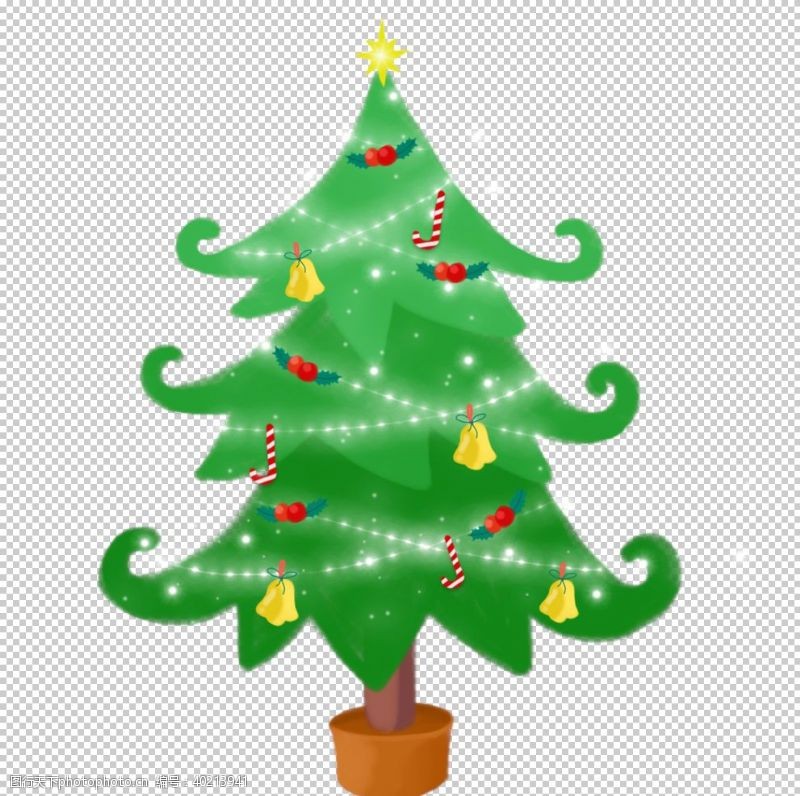 广告字体圣诞树素材图片
