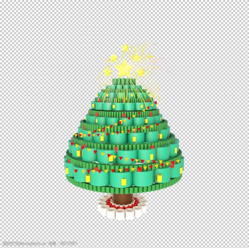 卡通的房子圣诞树素材图片