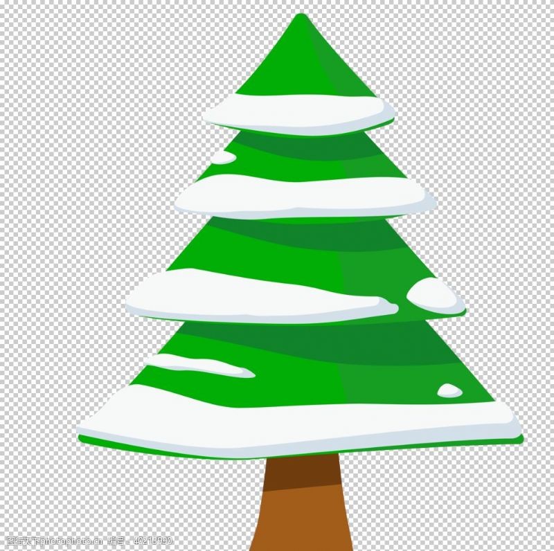 卡通英文圣诞树素材图片