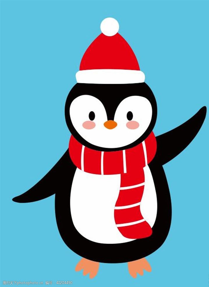 卡通圣诞小企鹅图片