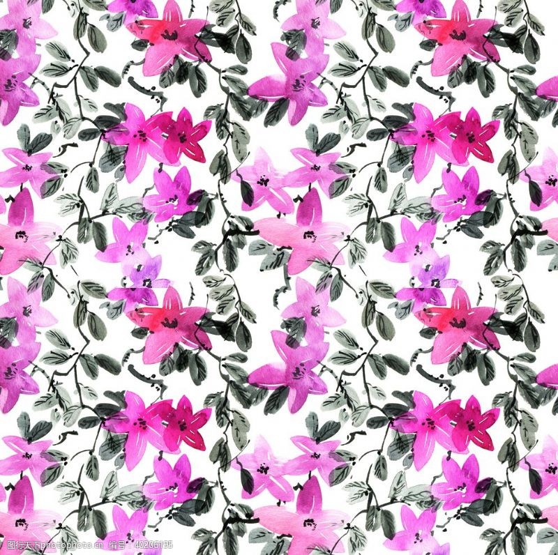 花卉布纹水彩花图片