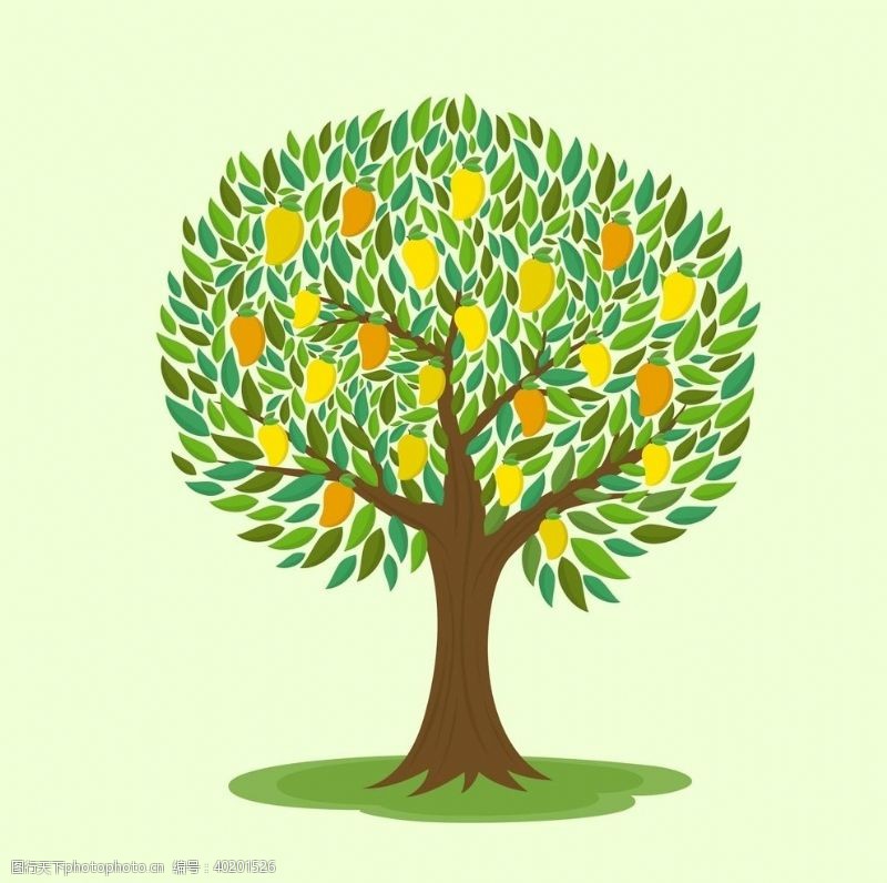 绿色叶子树手绘树图片