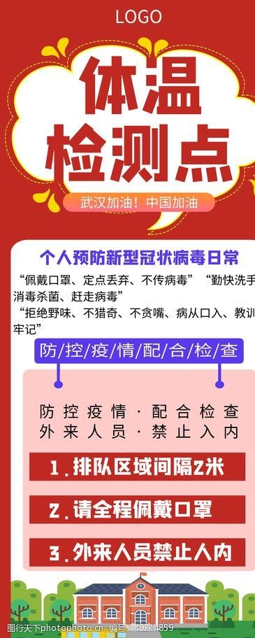 疫情防控体温检测点图片