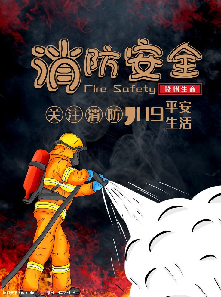 消防牌消防119消防安全图片