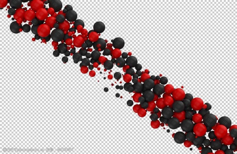 红色几何背景3D球球结构图片