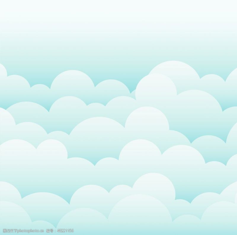 天空插画白云云朵图片