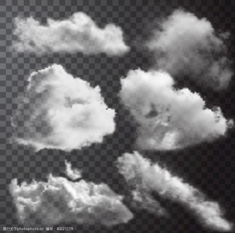 可爱的卡通白云云朵图片