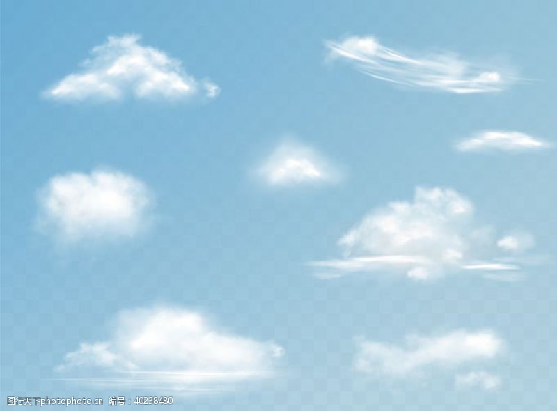 心形白云云朵图片