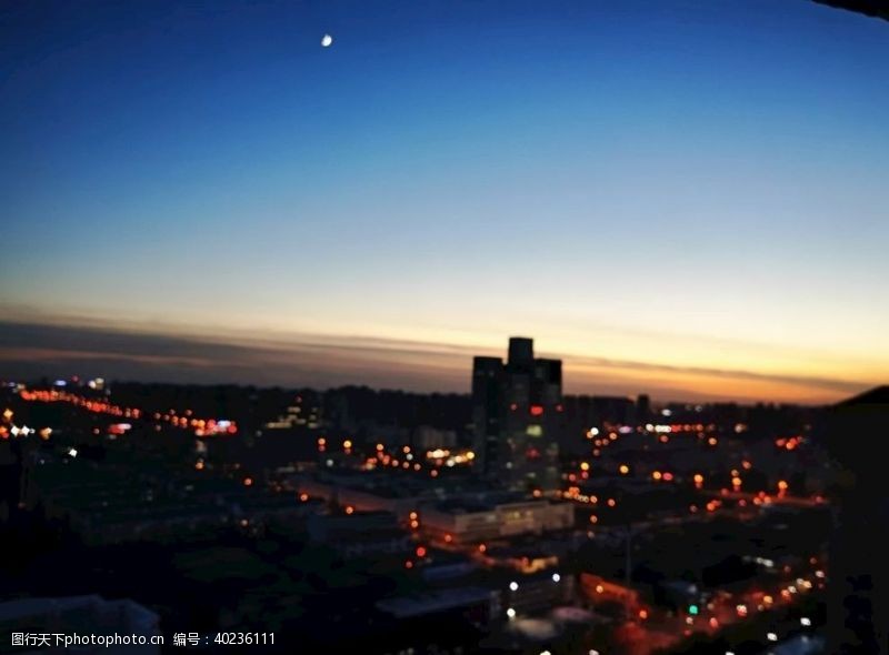 城市剪影城市夜景图片