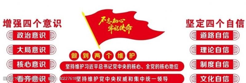 党旗红党建文化墙图片