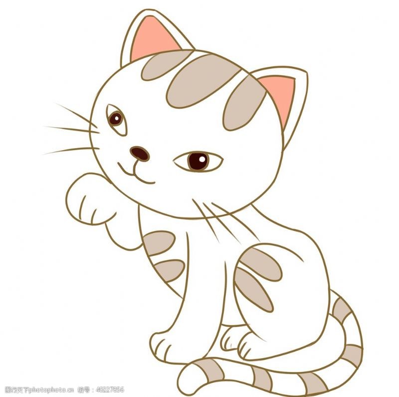 猫咪简笔画猫插画图片