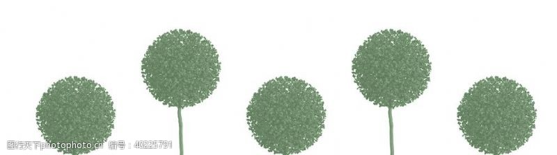 绿球简约绿植装饰画图片