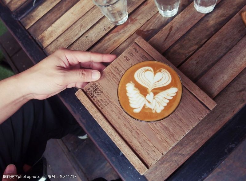 饮茶文化咖啡拉花图片