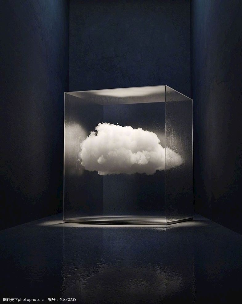 抽象肌理立方体和云图片