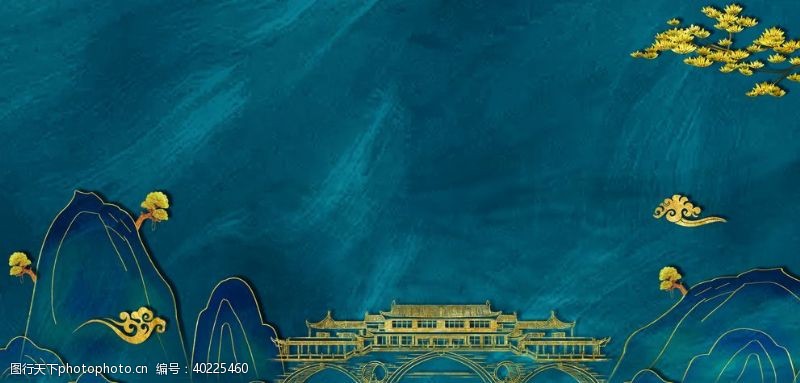 中国风幕布鎏金图片