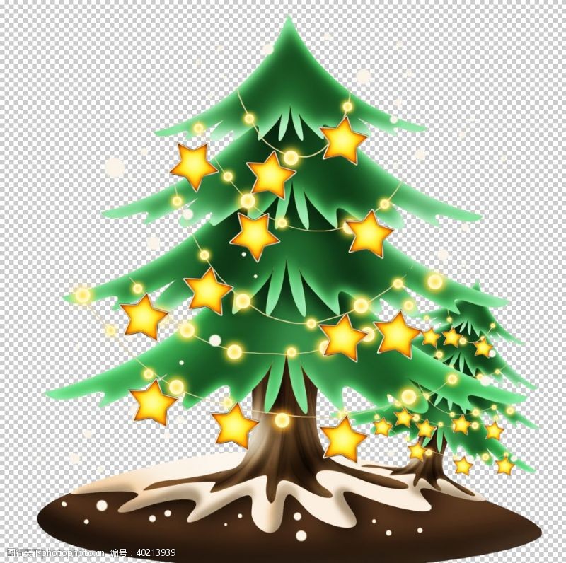 字体手绘圣诞树素材图片