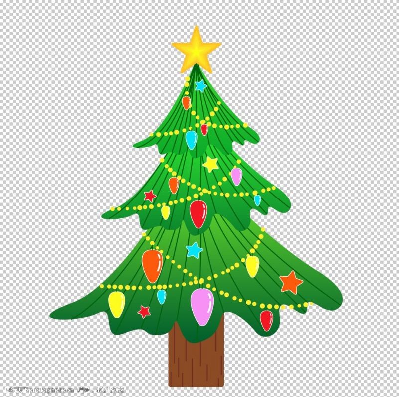 卡通元素圣诞树素材图片