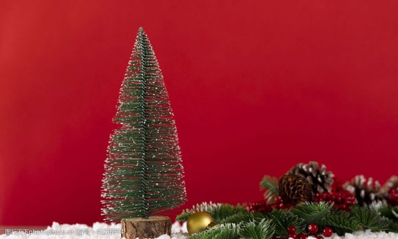 茶树圣诞树素材图片