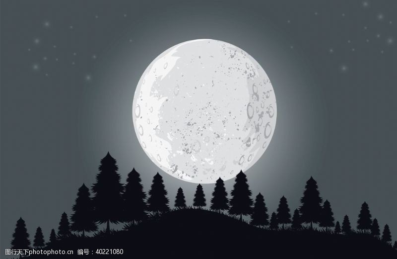 星光月亮月球图片
