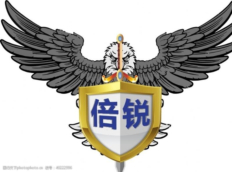 安全展翅雄鹰宝剑盾牌图片