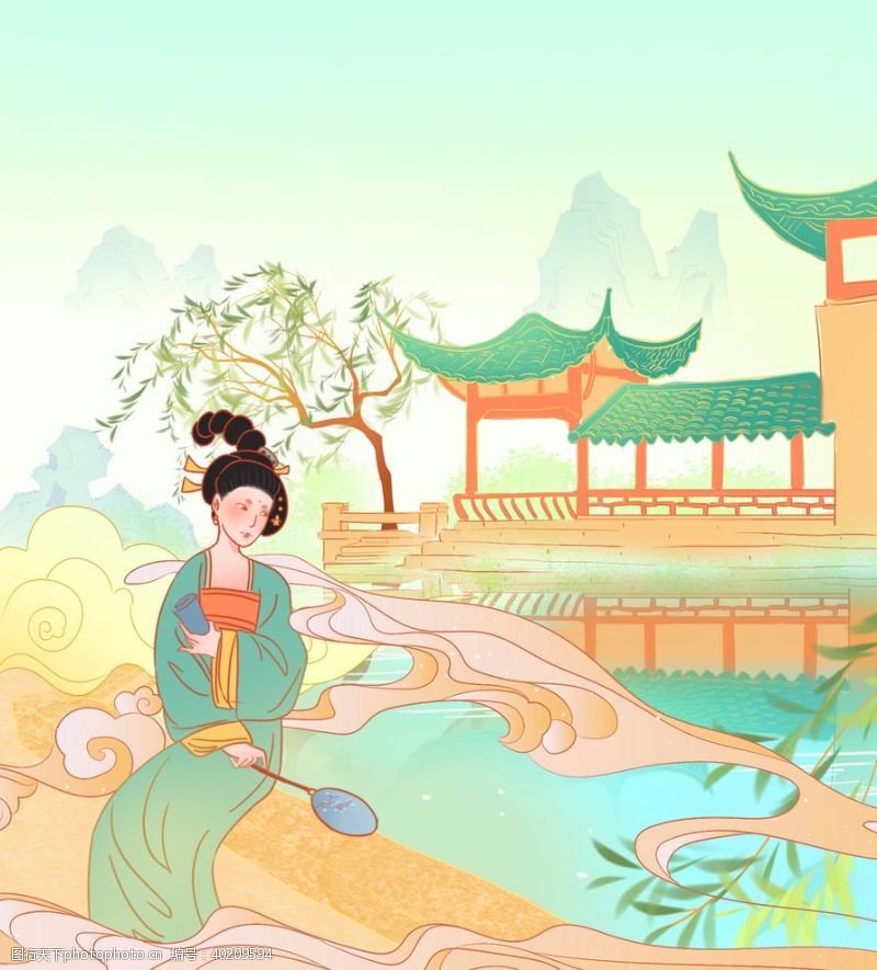 中国旗袍文化中国风背景图片
