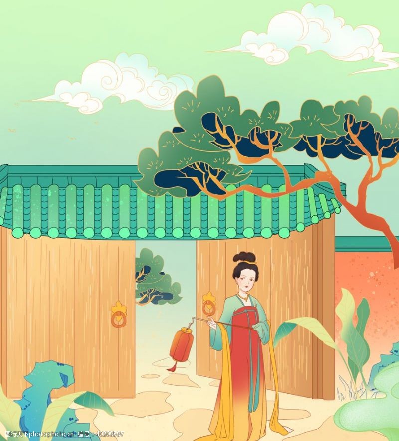 中国旗袍文化中国风背景图片