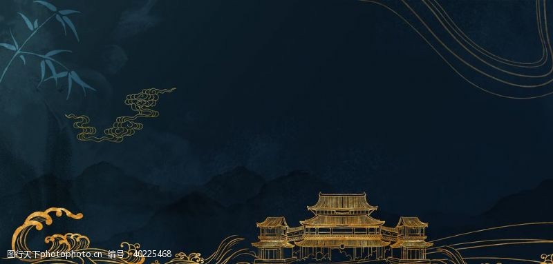 幕布模板中国风鎏金图片