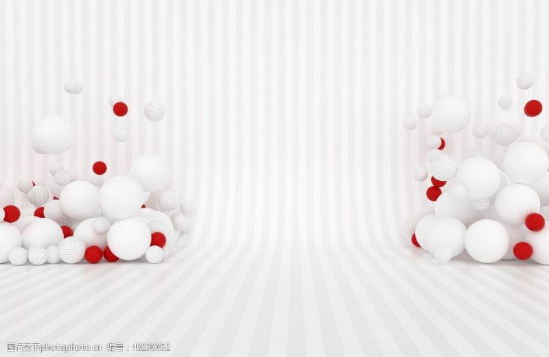 红色模块3D球球结构图片