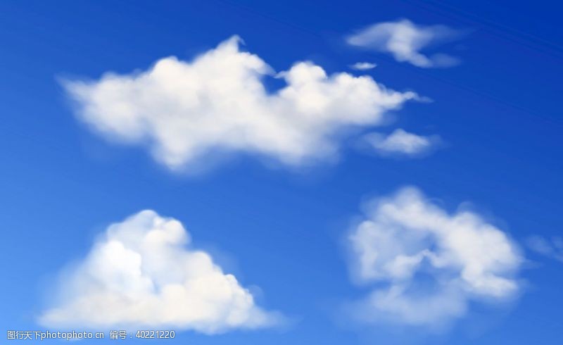 水彩天空白云云朵图片