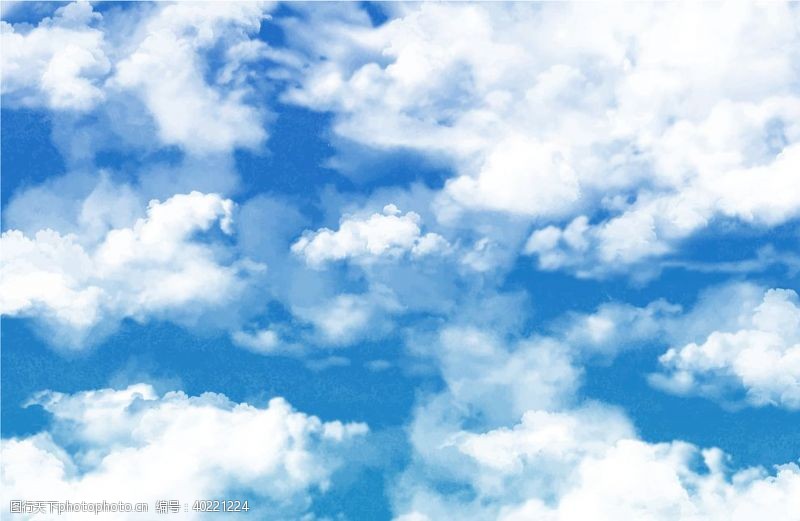 水彩天空白云云朵图片