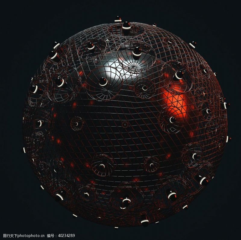 3d场景C4D模型金属球体钢珠玻璃图片