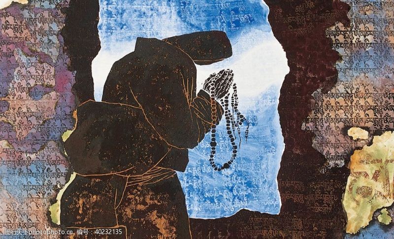 抽象艺术藏族祥巴图片