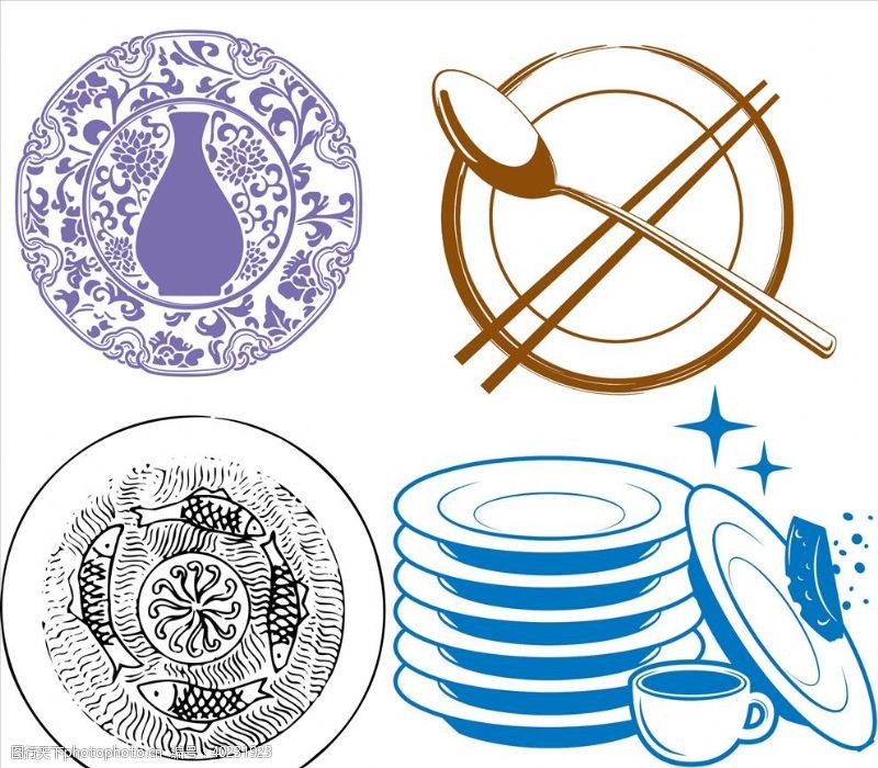 陶瓷碗餐具图案图片
