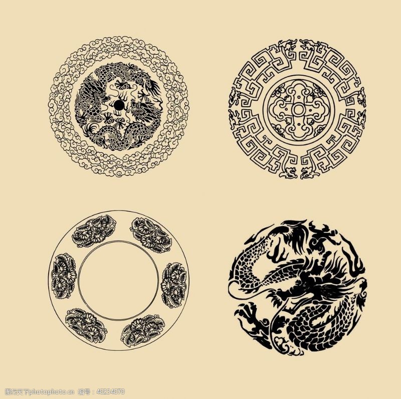 圆形传统花纹传统边框图片