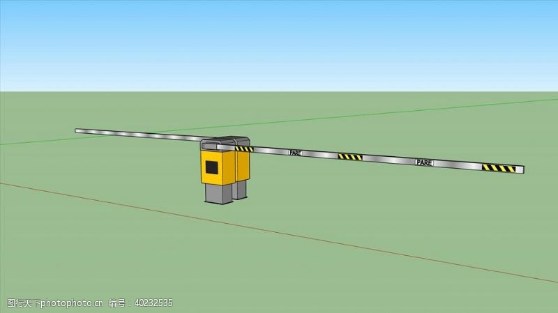 道路大门道闸SU模型图片